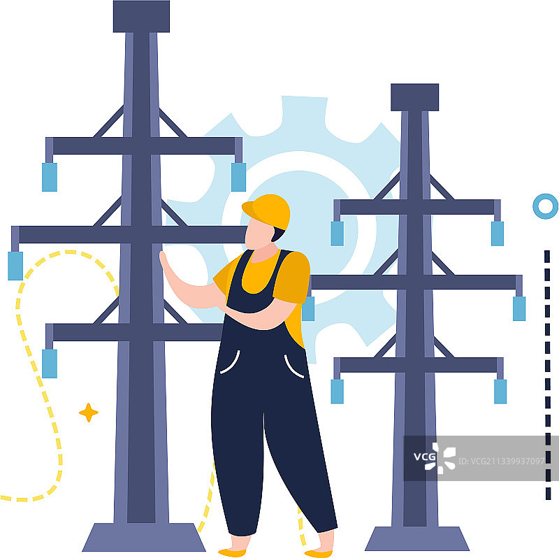 电力线工程师结构图片素材