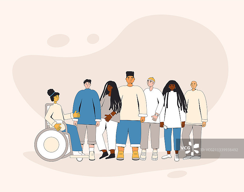 一群青少年站在一起图片素材