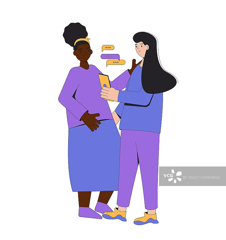 两个少年站在一起，白色背景图片素材