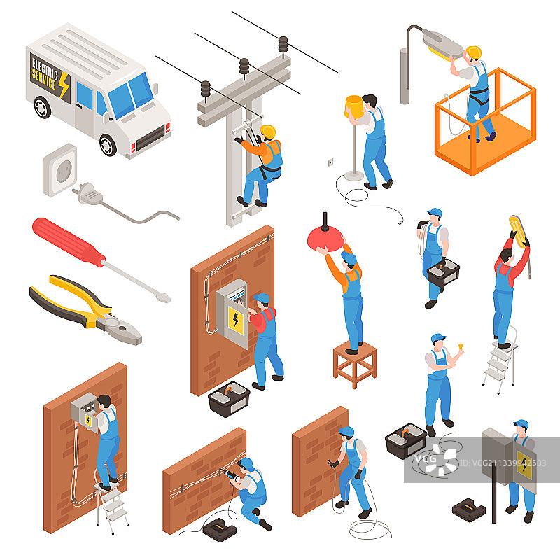电工2.5D图标合集图片素材