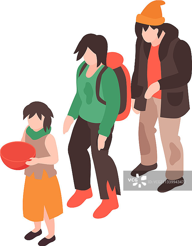 排队的贫困人群图片素材