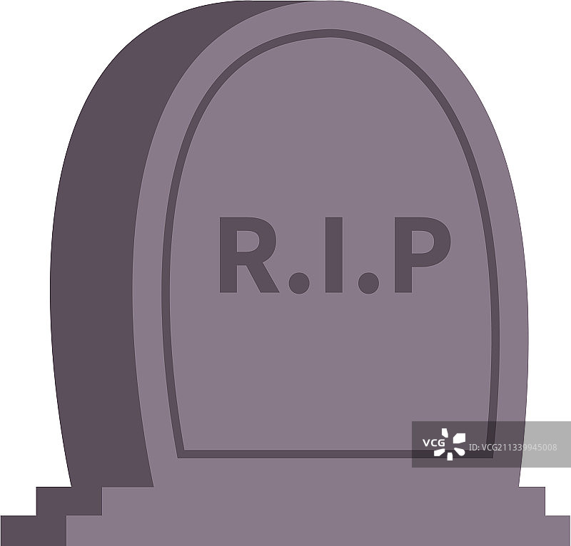 墓碑扁平化构图图片素材