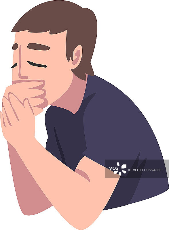 男子恶心，心脏病发作症状图片素材