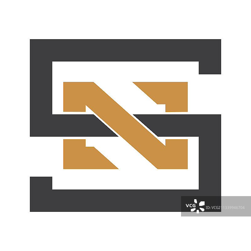 字母组合图标标志SN NS图片素材