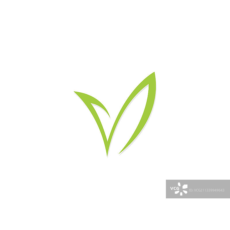 草地字母V标志图片素材