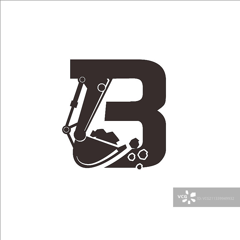 挖掘机建筑标志设计图片素材