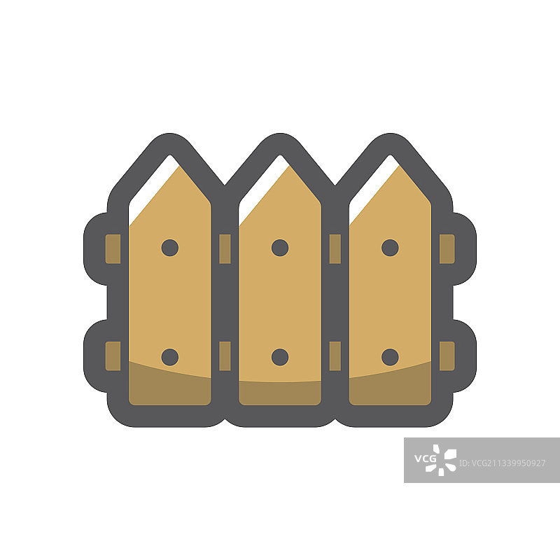 木栅栏截面卡通图标图片素材