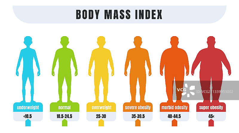 男性BMI身体质量指数信息图图片素材