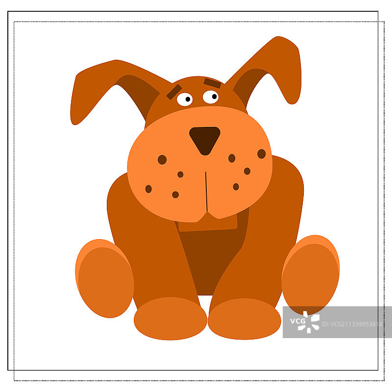 卡通棕色小狗图片素材