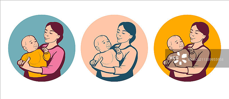 三个时尚的年轻快乐女性Logo图片素材