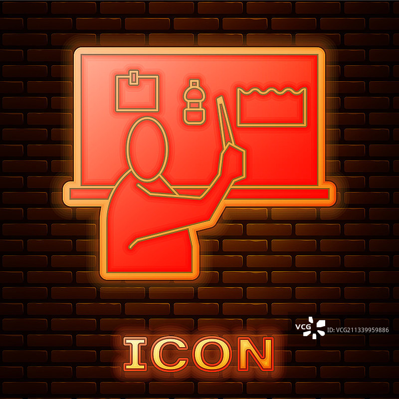 禁止塑料污染霓虹灯图标图片素材