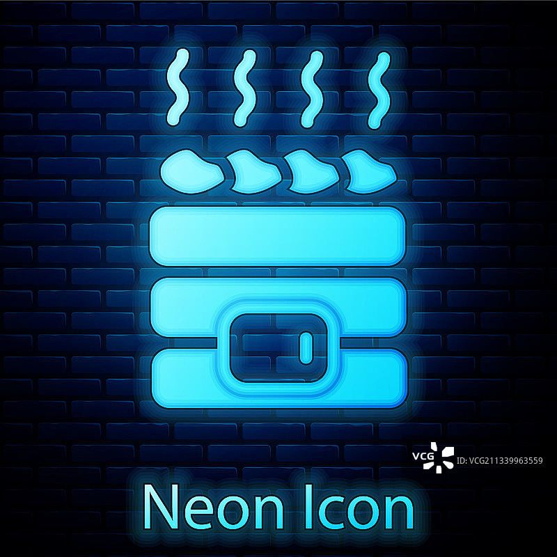 发光的霓虹桑拿石图标图片素材