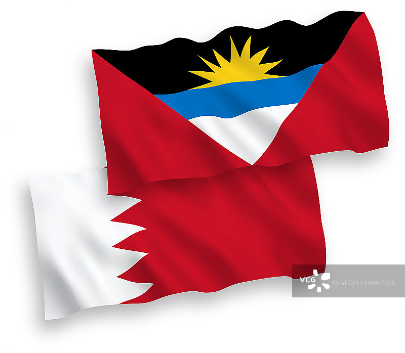 安提瓜和巴布达及巴林国旗，白色背景图片素材