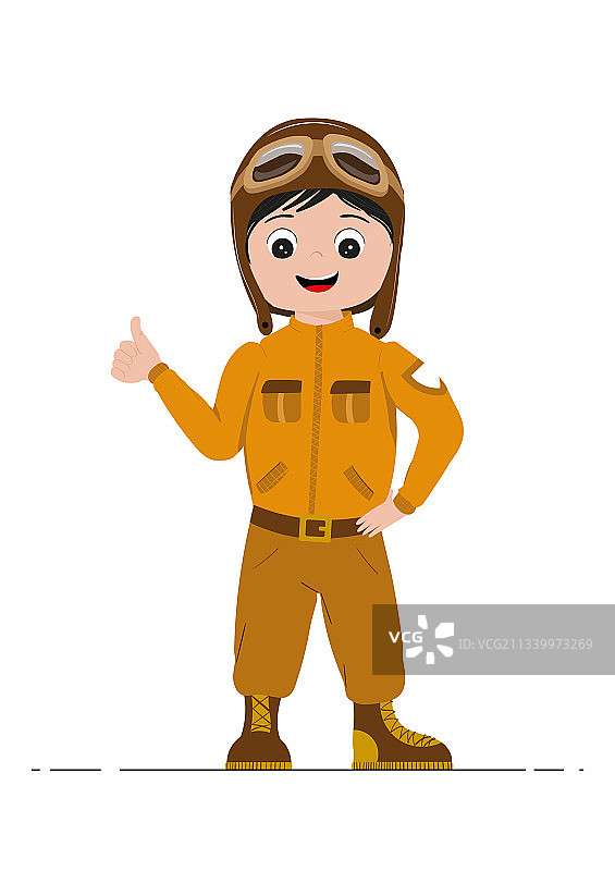 探险家与飞行员儿童卡通形象图片素材