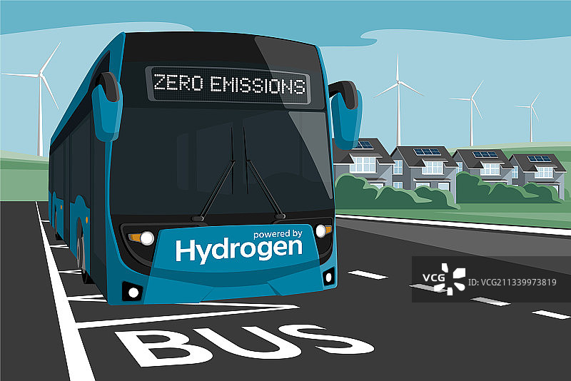 氢燃料电池巴士概念图片素材