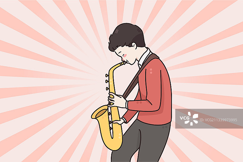 音乐家演奏萨克斯管概念图片素材