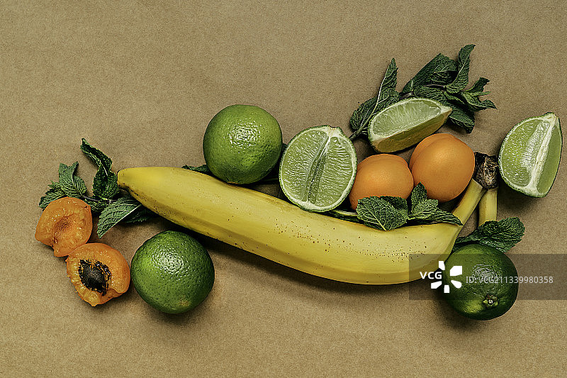 桌子上的水果俯视图图片素材