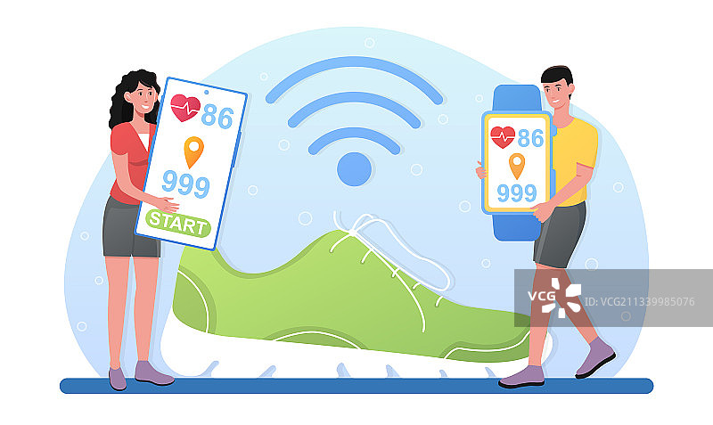 男人和女人穿着智能鞋图片素材