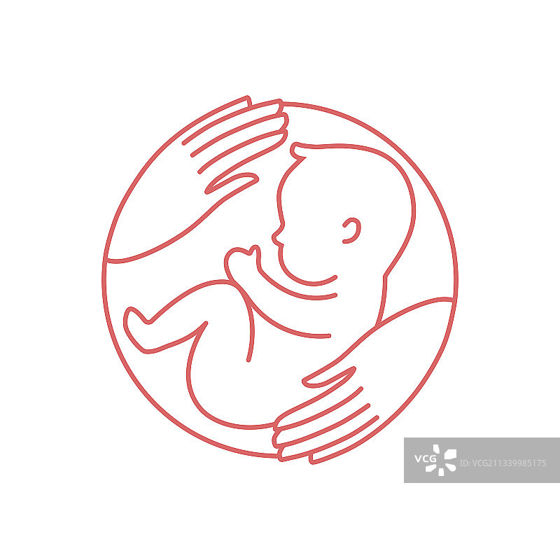 带关爱之手的时尚Logo线条图片素材