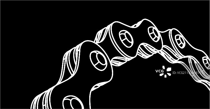 自行车链条3D设计图片素材