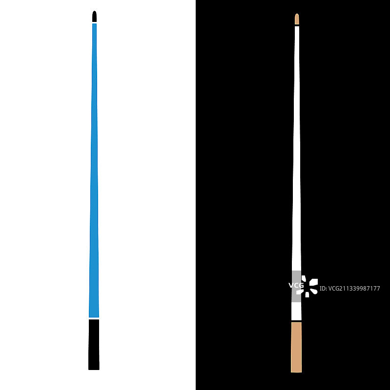 台球杆指向筷子图片素材