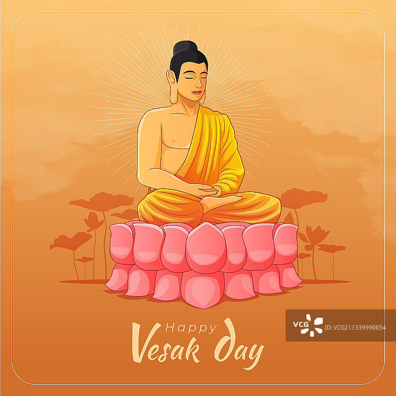 卫塞节贺卡与冥想图片素材