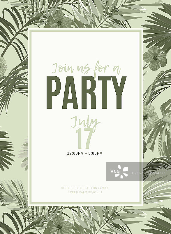 复古单色热带设计图片素材