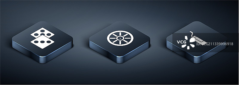 2.5D游戏骰子炸弹和旧图片素材