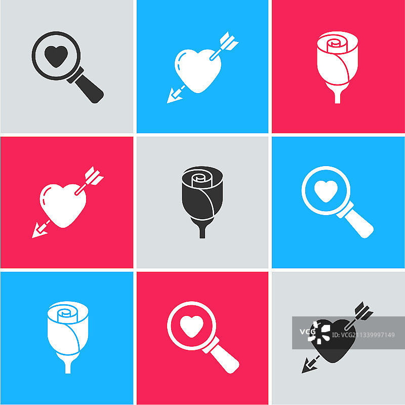 爱心箭头搜索组合图片素材