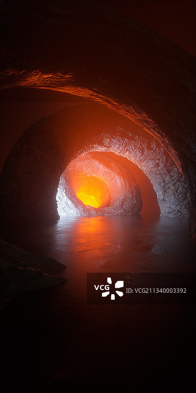 3D岩洞空间图片素材