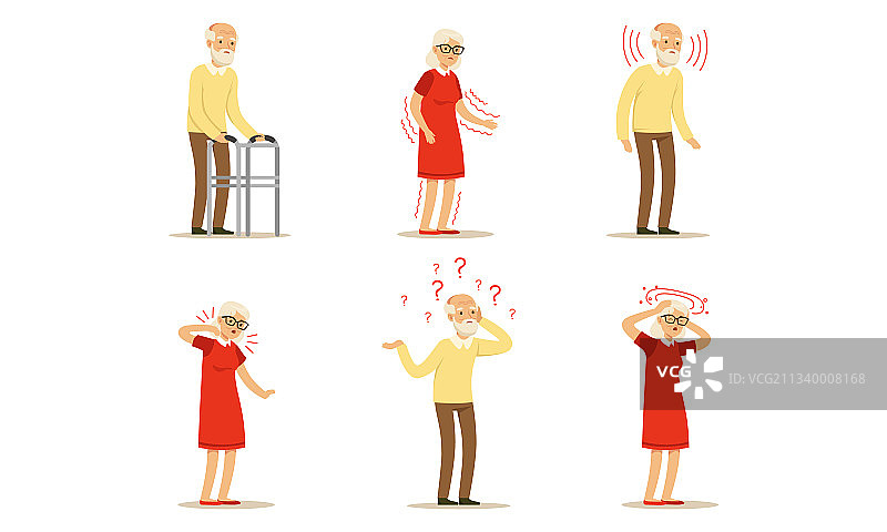 老年人角色出现健康问题图片素材