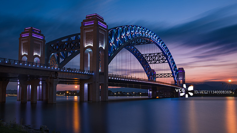 晋阳桥晚霞图片素材