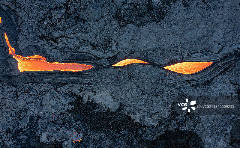 冰岛熔岩区鸟瞰图图片素材