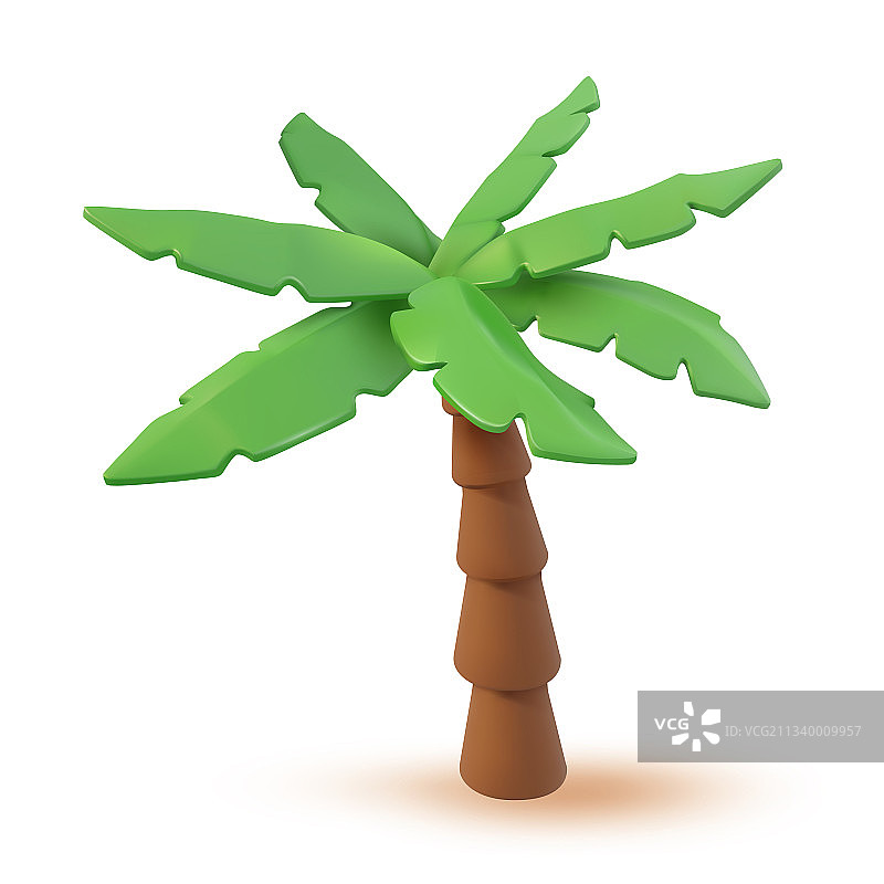3D热带棕榈树卡通图片素材