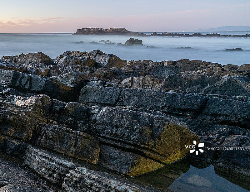 佩斯卡德罗州立海滩日落海景图片素材