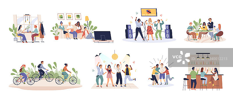 朋友们在一起的快乐时光图片素材