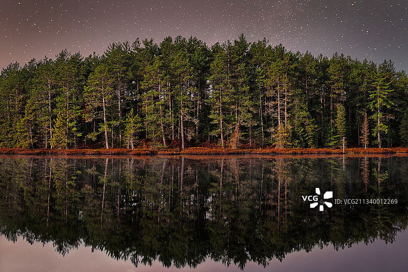 美国湖泊夜空美景图片素材
