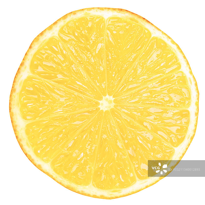 白色背景下的橙子切片特写图片素材