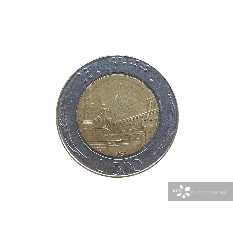 白色背景上的硬币特写图片素材