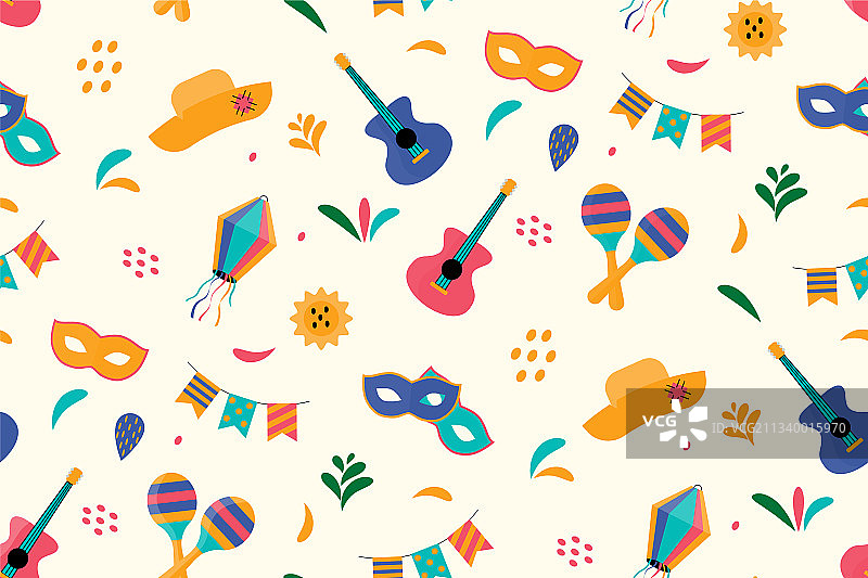 可爱的节日无缝图案背景图片素材
