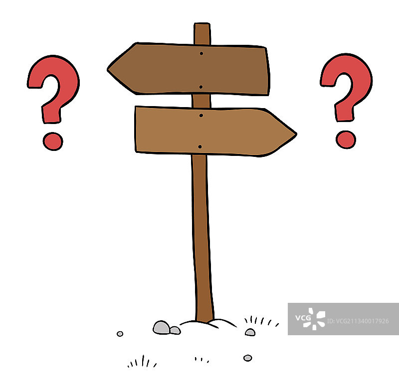 卡通木制路标图片素材