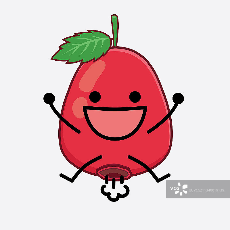 带有简单面孔的可爱玫瑰果角色图片素材