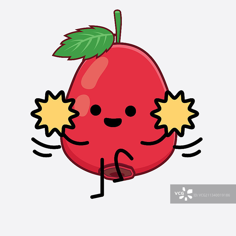 带有简单面孔的可爱玫瑰果角色图片素材