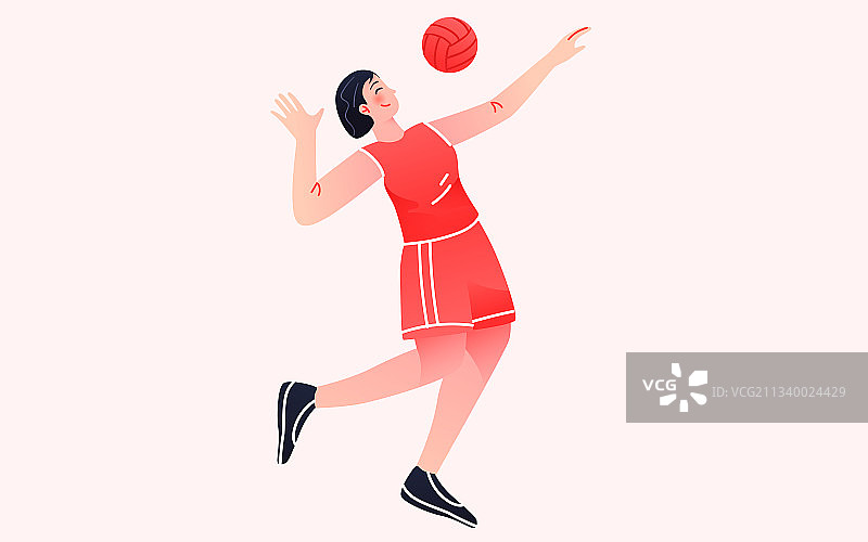 会运动员排球比赛矢量海报女排精神插画图片素材