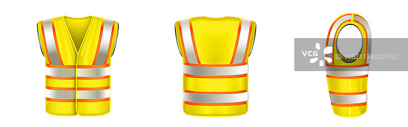 黄色反光条安全背心图片素材