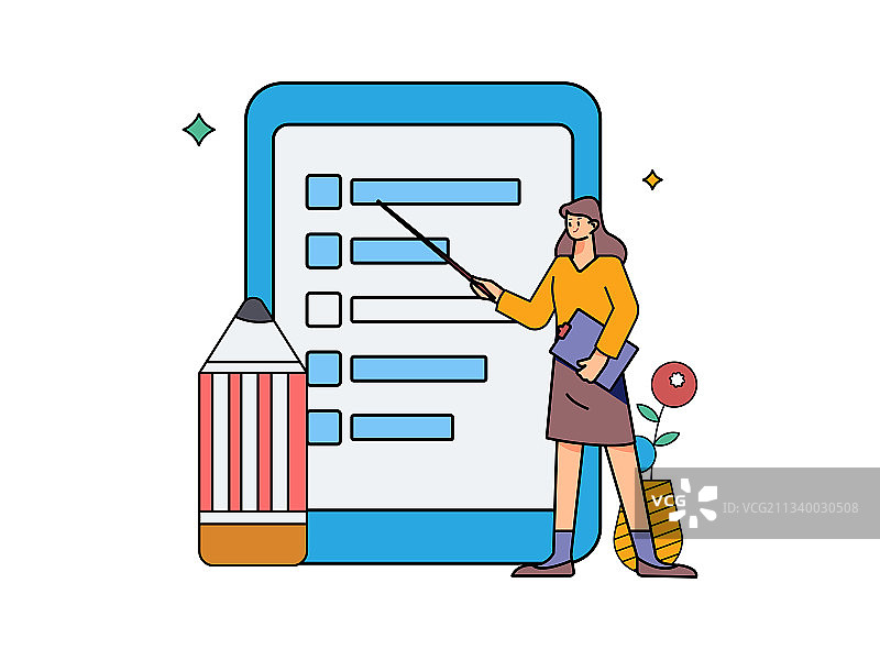 邀请好友进行问卷调查扁平矢量概念运营插画图片素材