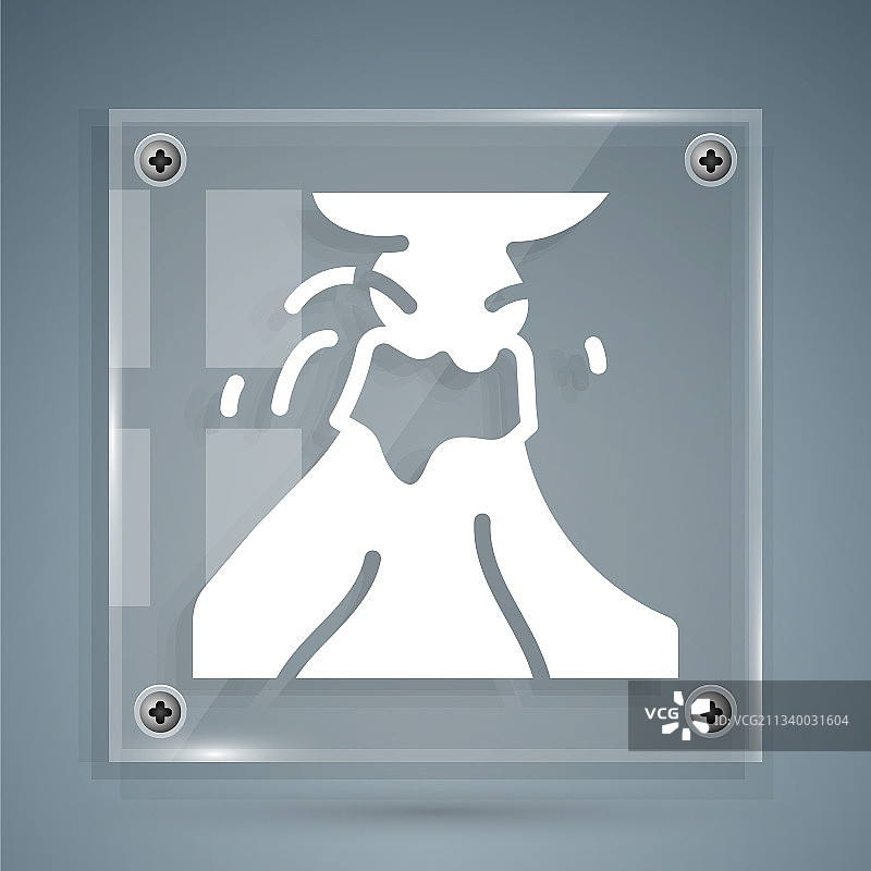 白色火山熔岩喷发图标图片素材