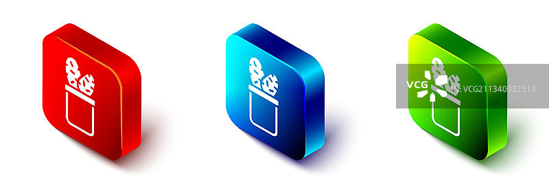 2.5D盆栽仙人球图标图片素材