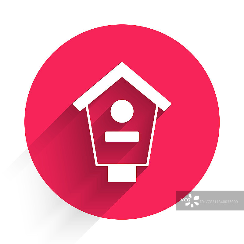 白色鸟舍图标，带长阴影图片素材