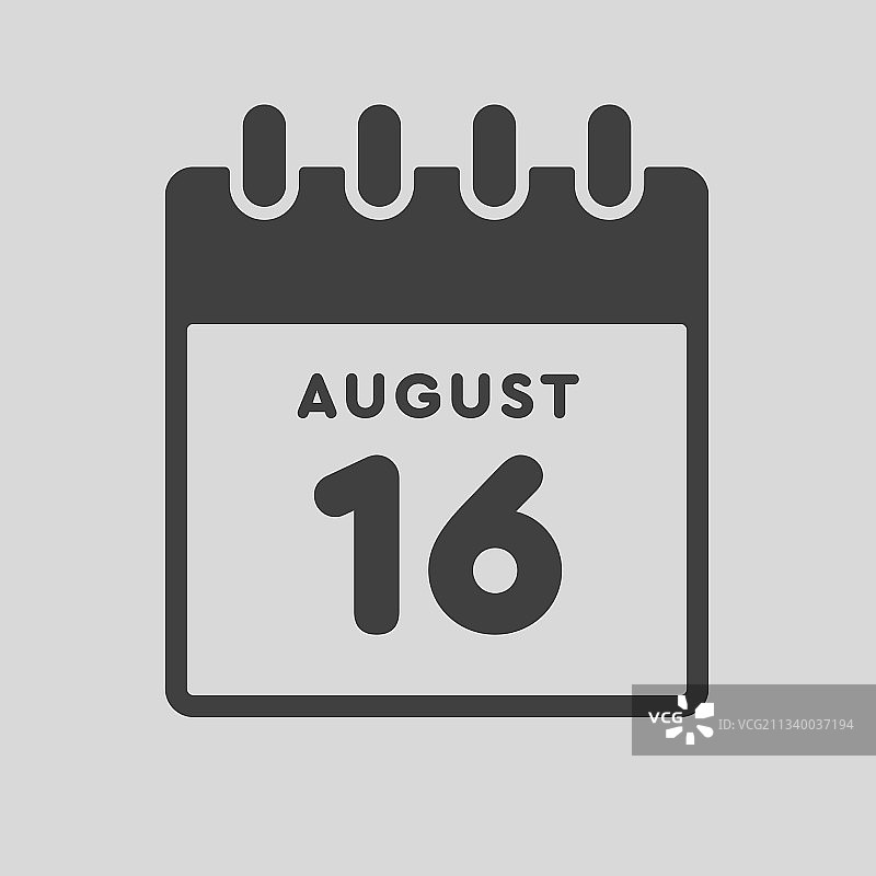 8月16日日历日期图标模板图片素材